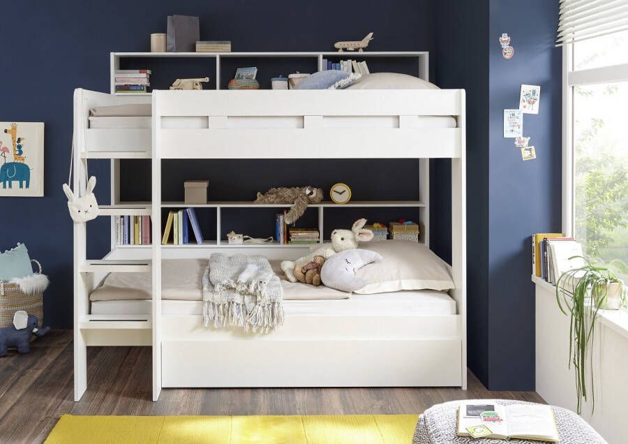 Basic Collectie Gaius Stapelbed Wit Inclusief Rol Lattenbodem