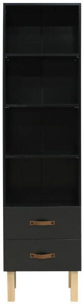 Bopita Boekenkast 'Floris' kleur mat zwart/naturel