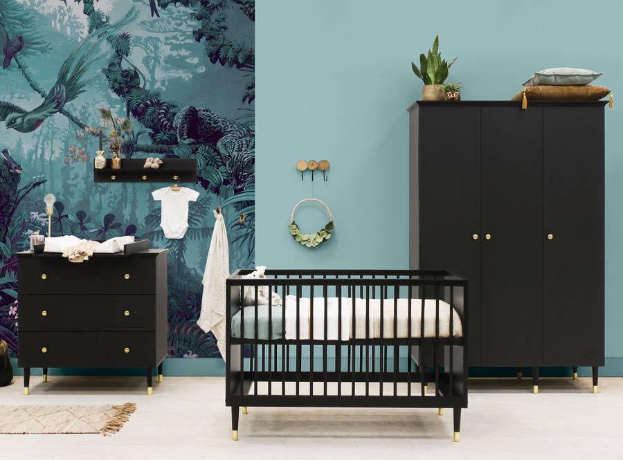 bopita Babykamer Cloë, 3 delig 60 x 120 cm mat zwart