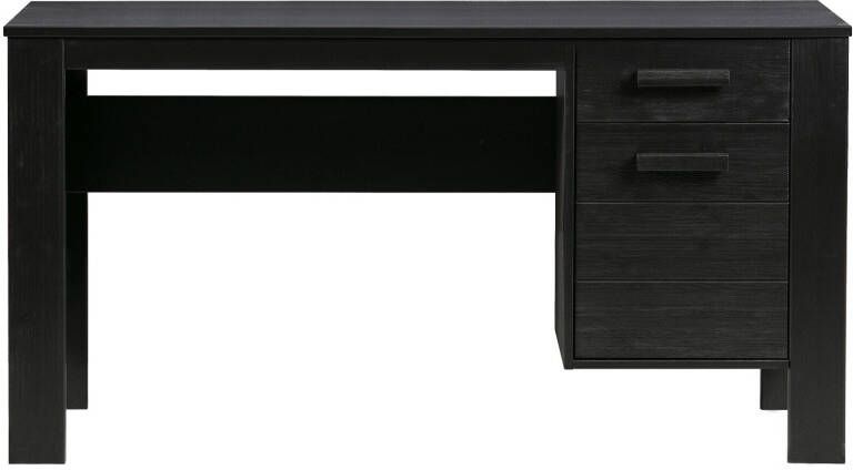 Trendhopper Dennis Bureau Grenen Zwart Geborsteld