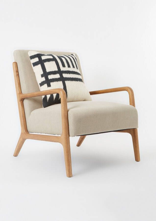 Ferm Living Kelim Kussen 50 x 50 cm Black Lines