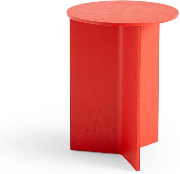 HAY Slit Round Bijzettafel Hout Hoog Candy Red