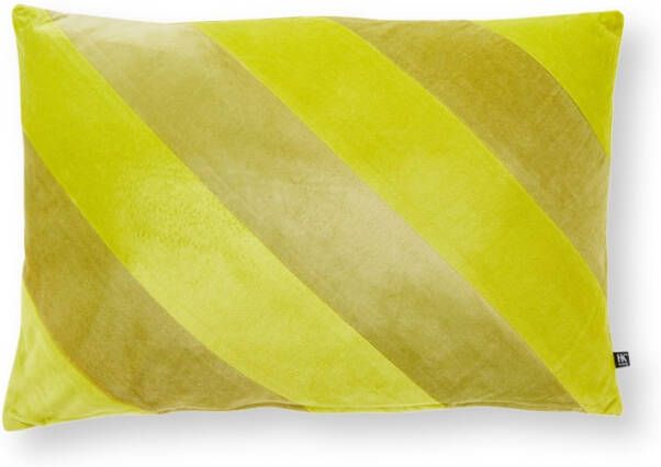 HKliving Kussen gestreept velvet peach/cream 40x60 cm