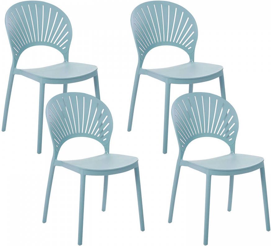 Beliani Ostia Eetkamerstoel blauw polypropyleen