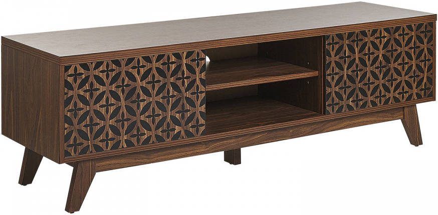 Beliani Prescot Tv meubel donkere Houtkleur mdf