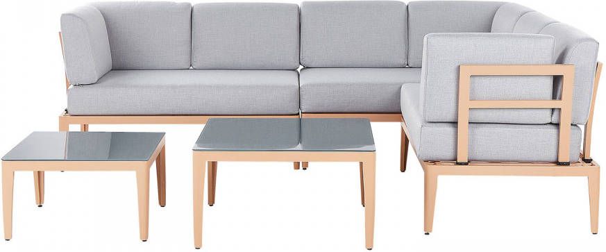 Beliani Rima Iii Loungeset grijs polyester, Aluminium