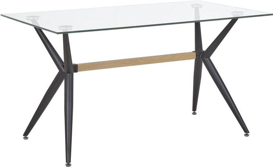 Beliani Sacramento Eettafel transparant veiligheidsglas