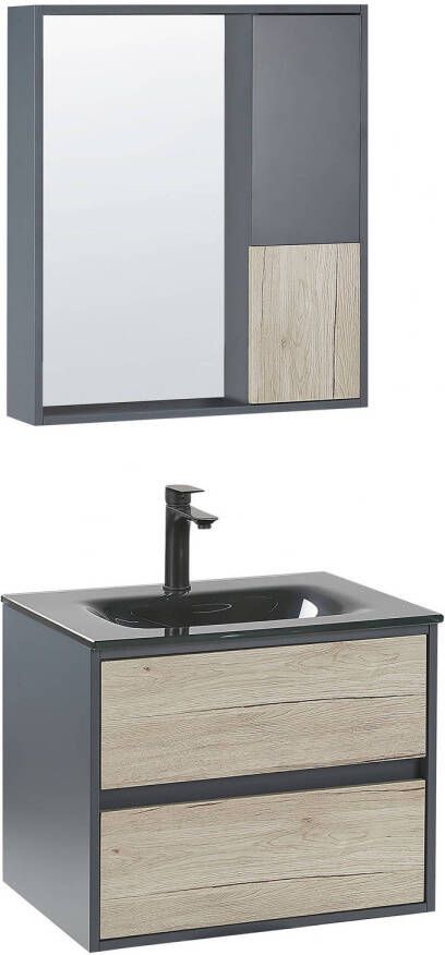 Beliani TERUEL Badkamermeubel met spiegel 48x70x60
