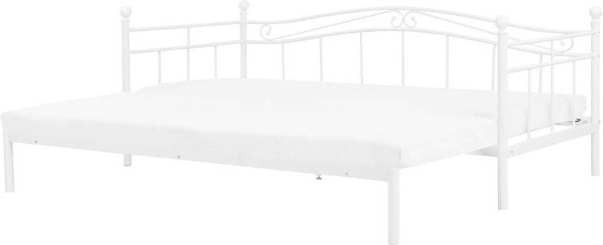 Beliani Tulle Onderschuifbed wit metaal