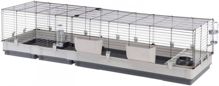 Ferplast Konijnenkooi Krolik 200 Dierenverblijf 205x60x50 cm Grijs