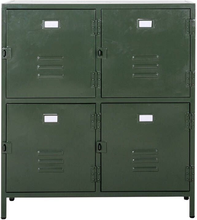 Giga Meubel Lockerkast Groen 4 deurs 95x40x105cm Metaal New Vintage