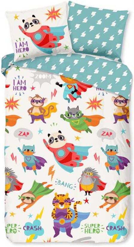 Good Morning Superhero Dekbedovertrek Katoen Ledikant(100x135 Cm + 1 Sloop) Multi