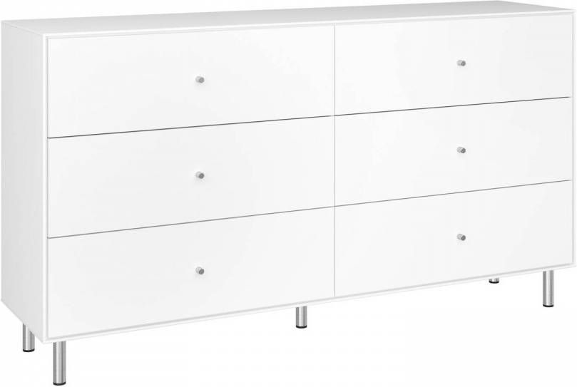 Hioshop Maggie kommode 3+3 lades, wit.