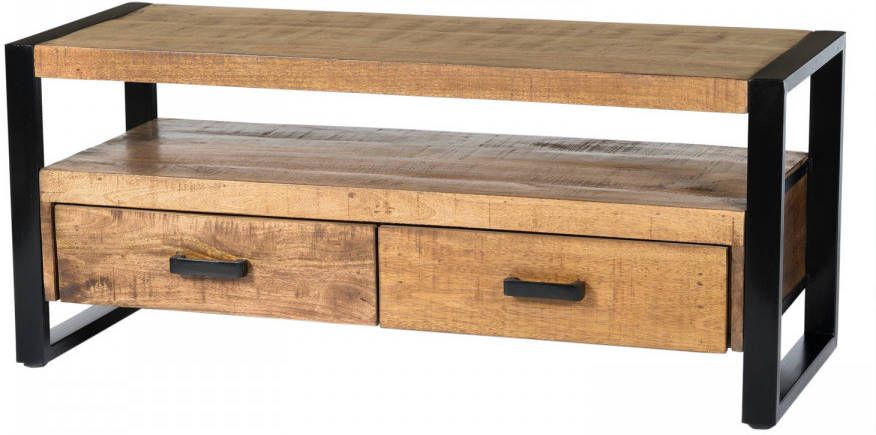 Livingfurn TV Meubel Nairobi 120cm Mangohout/Gecoat Staal