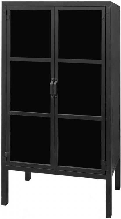 Riverdale Vitrinekast Pure Zwart 170 Cm Metaal