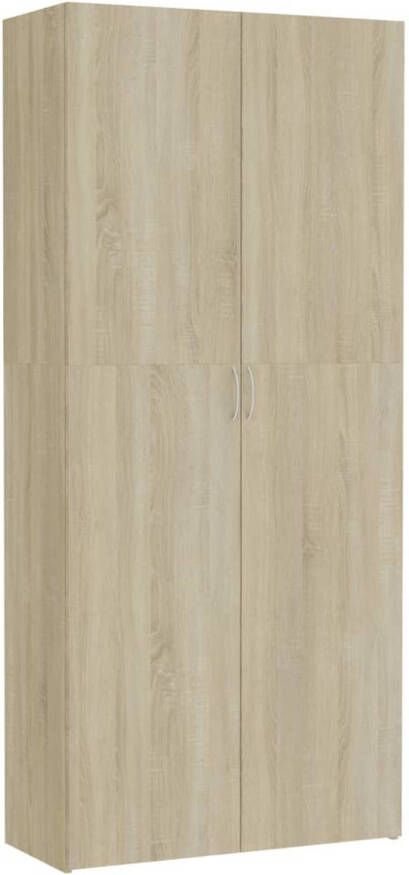 vidaXL Opbergkast 80x35, 5x180 cm spaanplaat sonoma eikenkleurig