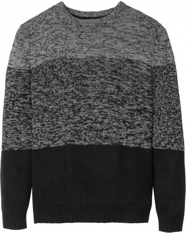 bpc bonprix collection Trui met comfort belly fit, zwart/grijs gemêleerd