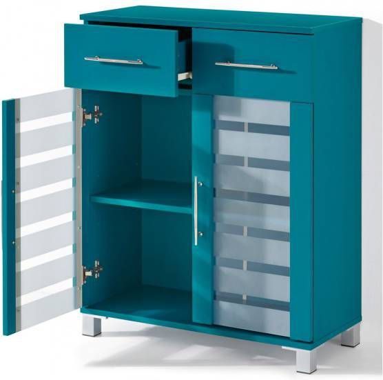 bpc living bonprix collection Badkamerkast met 2 deuren en 2 lades, petrol, spaanplaat