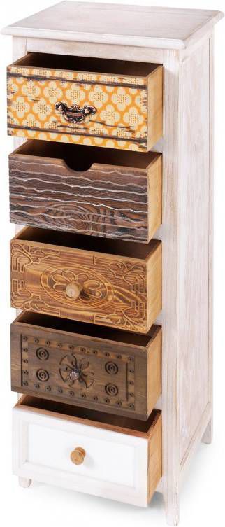 bpc living bonprix collection Ladekast met 5 lades, naturel/bruin, paulownia (Tomentosa)