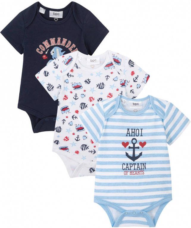 bonprix Baby rompertje met korte mouw(set van 3)biologisch katoen