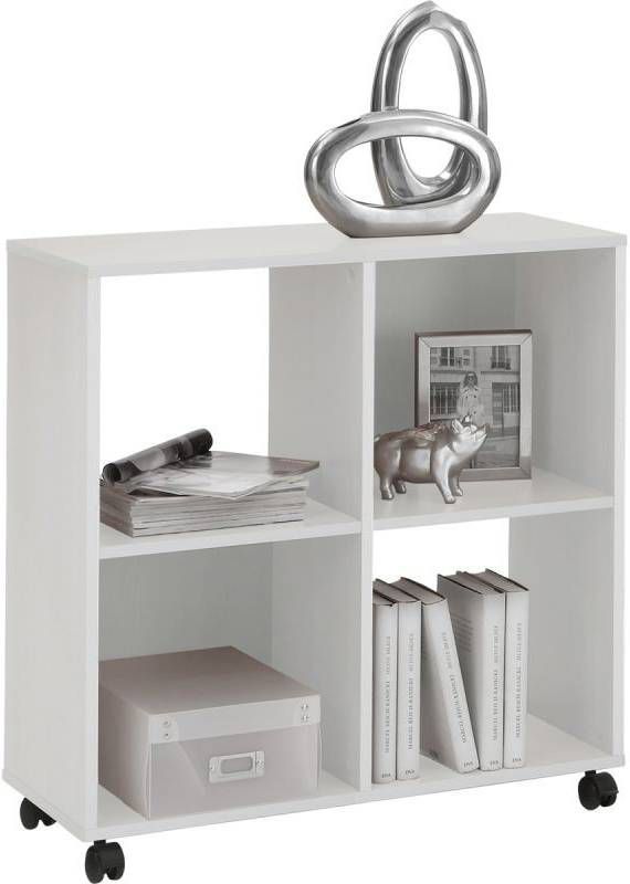 Roomdivider Sprint op wielen 4 vakken wit