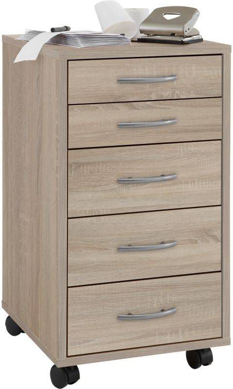 Leen Bakker Ladeblok Freddy 5 lades eikenkleur 63, 5x33x38 cm