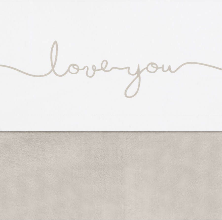 Jollein Ledikant Laken Love You Nougat 120 x 150 cm