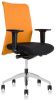 24Designs Bureaustoel Barcelona Stof Zwart/oranje Netwave Aluminium Gepolijst Voetenkruis online kopen