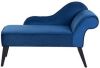 Beliani Biarritz Chaise Longue blauw fluweel online kopen