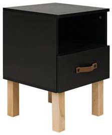 Bopita Nachtkastje 'Floris' kleur mat zwart/naturel