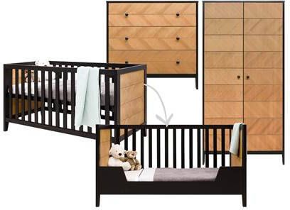 bopita Babykamer Job 3 delig 70 x 140 cm cabriolet vintage honey