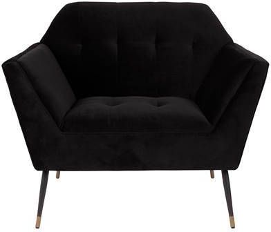 Dutchbone Kate Loungestoel Velvet/Ijzer 95 x 80 cm Pink Clay
