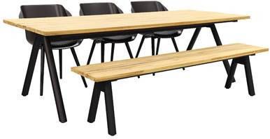 Hartman tuinset Sophie Studio Mahogany/Mason teak tafel 240 cm. + bank