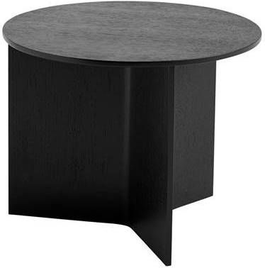 HAY Slit Round Bijzettafel Hout Laag Zwart