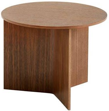 HAY Slit Round Bijzettafel Hout Laag Walnut