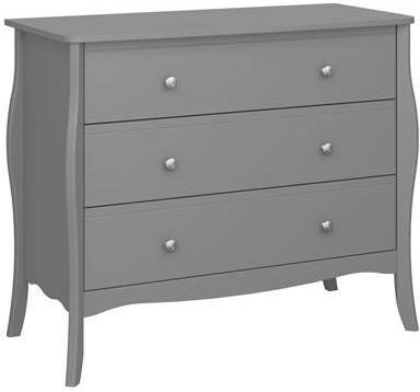 Hioshop Baroque ladekast met 3 lades, grijs.