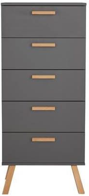 Hioshop MatsBaby kinder commode 5 laden grijs.