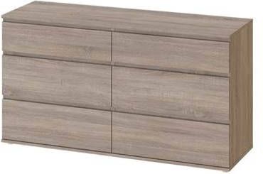 Hioshop Nora kommode 6 lades truffelkleurig.