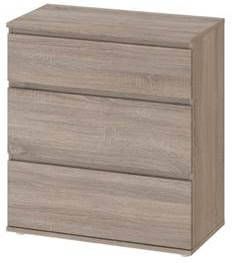 Hioshop Nora ladekast 3 lades truffelkleur.