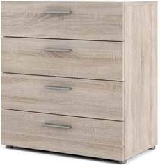 Hioshop Petra kommode 4 lades truffelkleurig.
