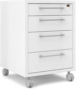 Hioshop Prisme ladekast B 4 lades wit.