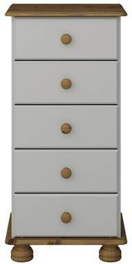 Hioshop Richard ladekast S 5 lades gelakt bruin gebeitst.