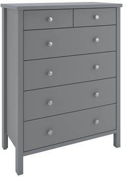 Hioshop Trone kommode met 2+4 lades in donkergrijs.