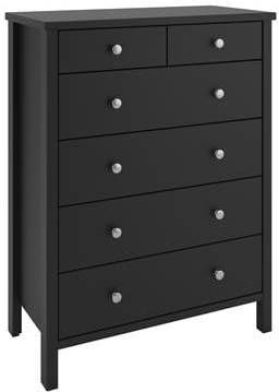 Hioshop Trone kommode met 2+4 lades in koffiekleur.