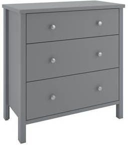 Hioshop Trone kommode met 3 lades in donkergrijs.