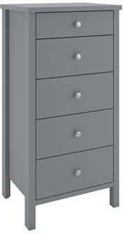 Hioshop Trone kommode met 5 lades in donkergrijs.