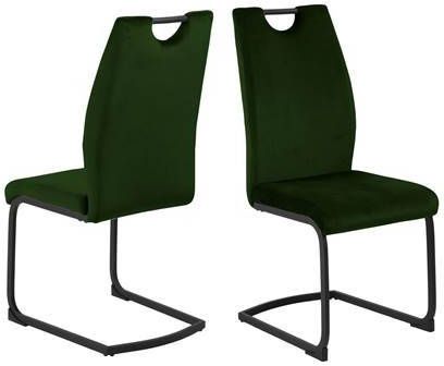 Hioshop 2 X Ullwa Eetkamerstoel Als Sledestoel Donkergroen, Zwart.