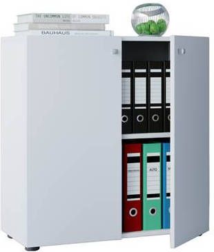Hioshop Vandol Mini kantoor wandkast Kantoorkast met 2 deuren Wit.