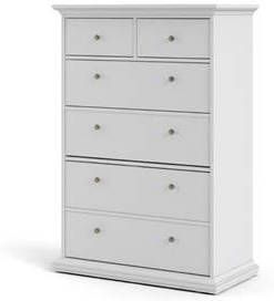 Hioshop Venedig kommode 6 lades wit.