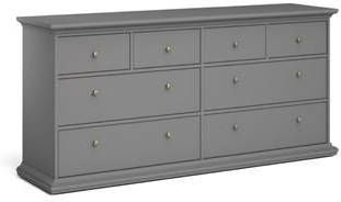 Hioshop Venedig kommode 8 lades mat grijs.